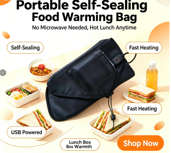 Saco de aquecimento de alimentos auto-selado alimentado por USB para aquecimento constante e suave de refeições embaladas adequadas para viagens de piquenique e diárias