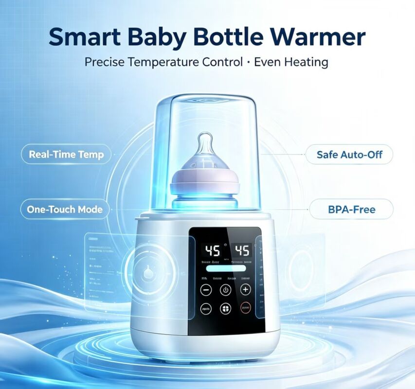 200W aquecedor de garrafa de bebê elétrico 30-65°C Controle de temperatura Proteção contra queima seca Desligamento automático aquecedor de leite para sacos de armazenamento de leite materno Garrafas de bebê de silicone de vidro PP