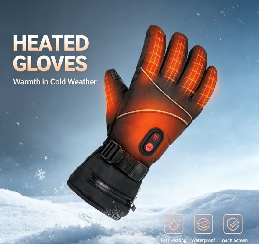 Luvas Aquecidas Elétricas Grafeno Aquecimento Rápido, Temperatura Ajustável Luvas Térmicas Impermeáveis, Logotipo e Embalagem Personalizados Disponíveis