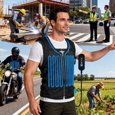 Veste de arrefecimento inteligente adaptado ao conforto e à gestão do calor durante períodos prolongados de trabalho ao ar livre