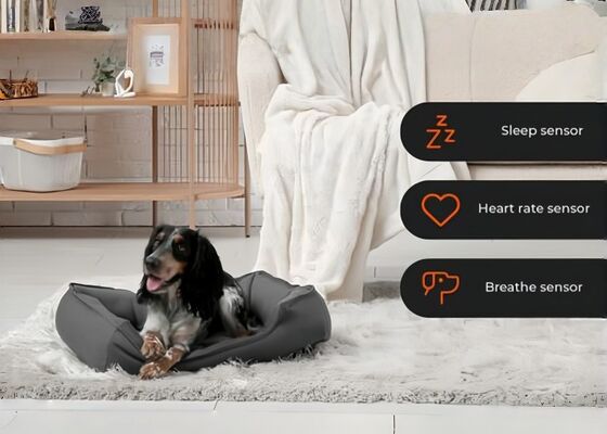 Cama Inteligente para Cães OEM com Monitoramento de Saúde, Acompanhamento de Sono/Coração/Respiração por APP para Filhotes e Cães Idosos Tranquilidade