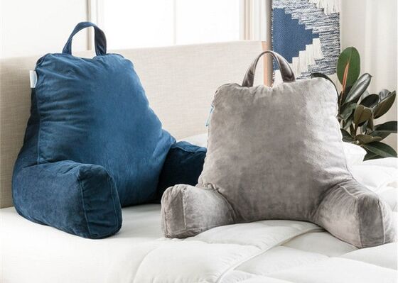 Acelerador almofada de leitura de espuma triturada, almofada de cama elétrica com braços