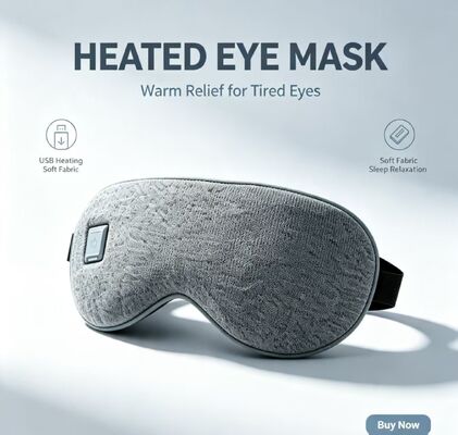Máscara de olho aquecida, Super Soft PU Electric Warm Eye Mask 35-55°C Temperatura ajustável, 1000mAh Mascara de olho aquecida portátil recarregável para aliviar a fadiga dos olhos, uso em casa na escola do escritório de viagens