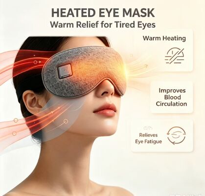 Máscara de Olhos Aquecida Elétrica com Placa de Aquecimento de Fibra de Carbono Embutida, Forro Interno Macio de Algodão Isolante, Máscara de Olhos Aquecida Portátil de 1000mAh com Temperatura Ajustável para Aliviar Olhos Cansados