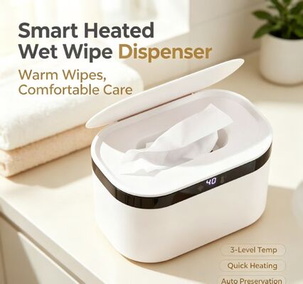 Dispensador inteligente de limpeza húmida aquecida PP controle de toque de silicone temperatura ajustável limpeza húmida de bebê portátil aquecedor