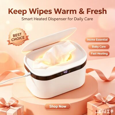 Dispensador Aquecedor de Lenços Umedecidos com Temperatura Constante, Aquecedor de Lenços para Bebê com Calor Uniforme e à Prova de Vazamentos, Aquecedor de Lenços de Baixo Consumo para Casa e Viagem