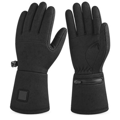 Luvas aquecidas com grafeno, luvas de inverno pretas com patch de controle de punho e bolso de bateria fechado, punho longo, tamanho personalizado, cor de rótulo privado e embalagem para projetos OEM ODM